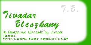 tivadar bleszkany business card